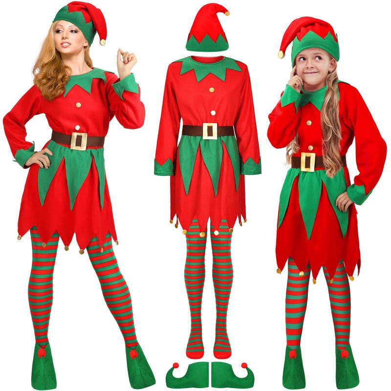Elf Costume Christmas - Weihnachtskostüm für Erwachsene, Weihnachtskostüm für Kinder,