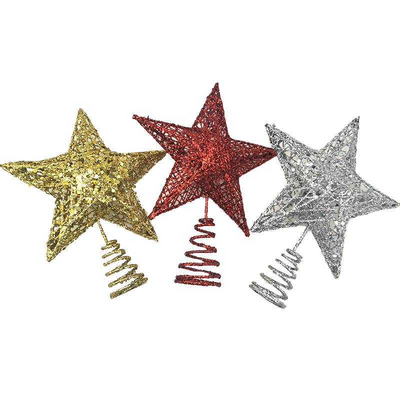 1 stücke 15*20cm Gold Glitter  – Star Tree Topper Bewertung und Preis