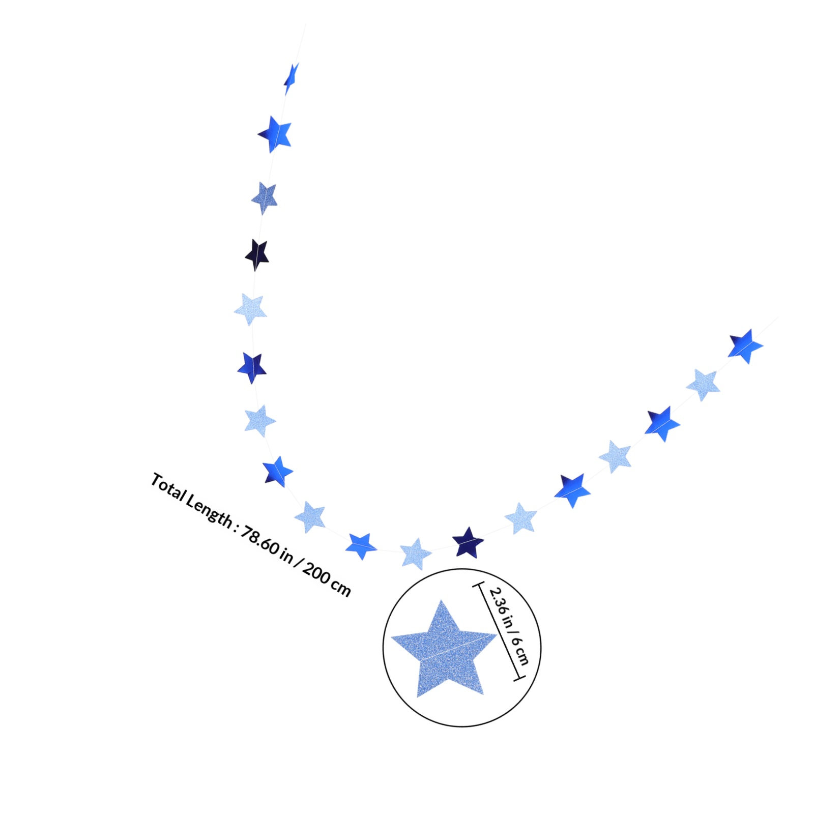 Silberne Glitzer-Stern-Girland – Tinsel Garland Decoration Bewertung und Preis