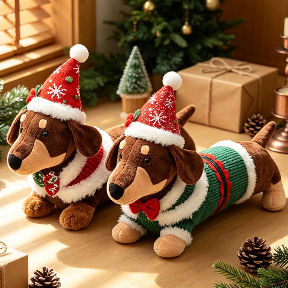 Dackel-Weihnachtsplüschtier, W – Santa Hat Plush Bewertung und Preis