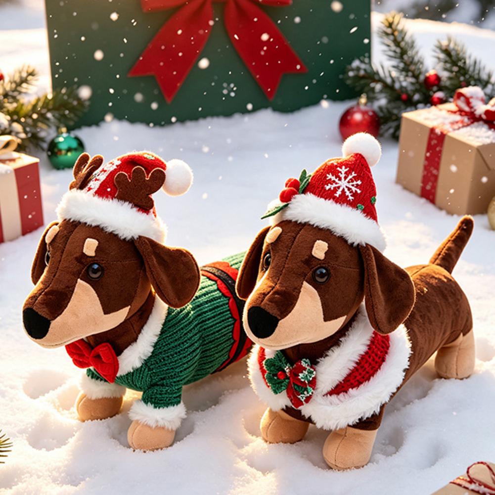 Dackel-Weihnachtsplüschtier, W – Santa Hat Plush Bewertung und Preis