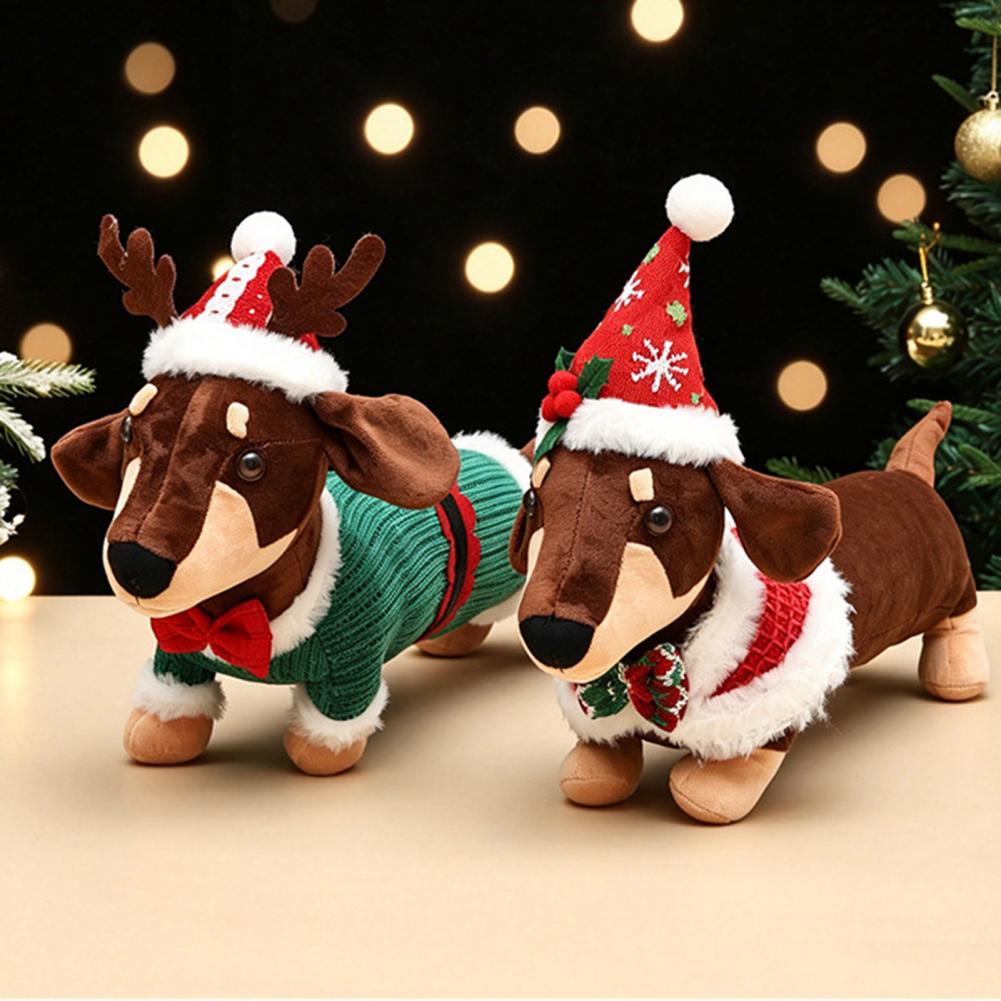 Dackel-Weihnachtsplüschtier, W – Santa Hat Plush Bewertung und Preis
