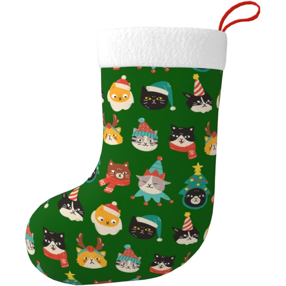 Süße Katzen grüne Weihnachtsst – Christmas Stocking Hanging Bewertung und Preis